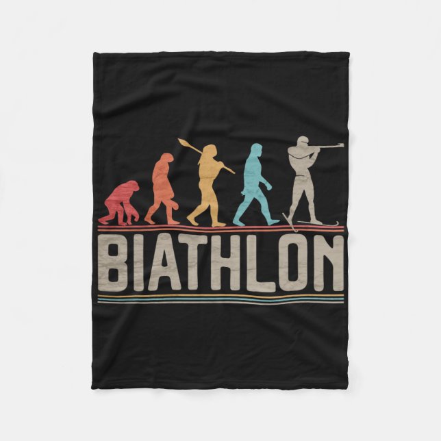 The Evolution Of Biathlon Target Shooting Xc Skiin Fleece Blanket (Front)