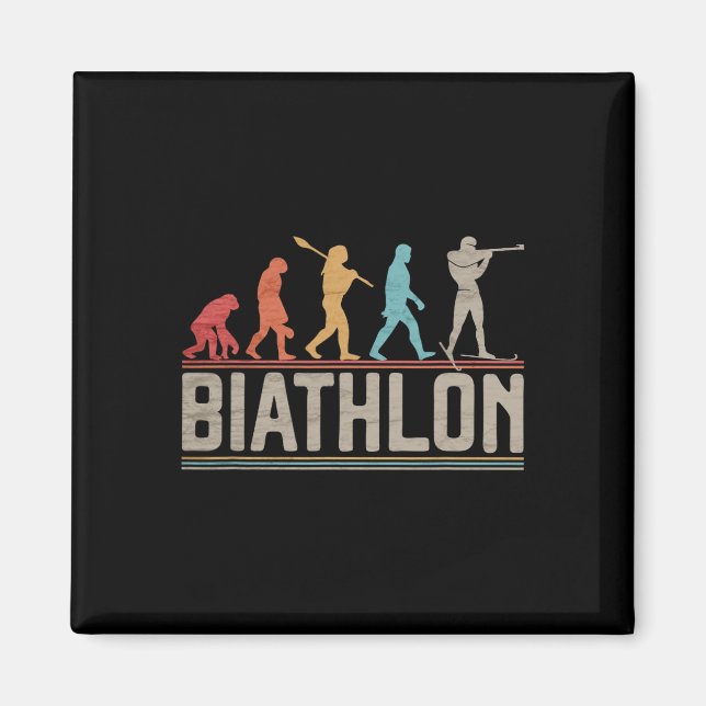The Evolution Of Biathlon Target Shooting Xc Skiin Magnet (Front)