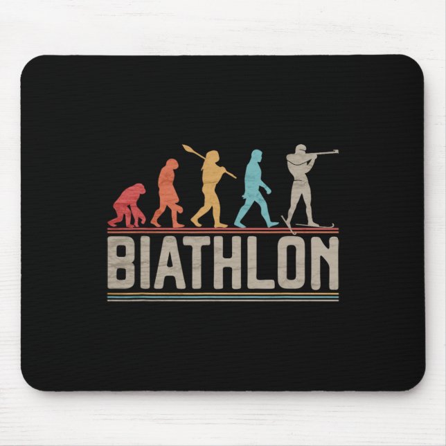 The Evolution Of Biathlon Target Shooting Xc Skiin Mouse Mat (Front)