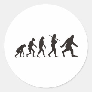 The Evolution Of Bigfoot Classic Round Sticker