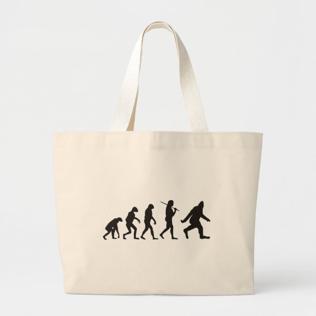 The Evolution Of Bigfoot Large Tote Bag (Front)