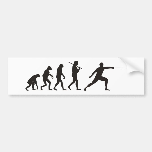 The Evolution Of Fencing Bumper Sticker (Front)