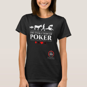 The Evolution of Poker Fish, Donkey, Man, Card Sha T-Shirt