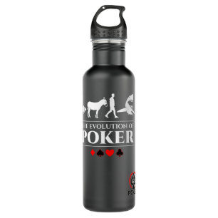 The Evolution of Poker Fish Donkey Man Card Shark 710 Ml Water Bottle