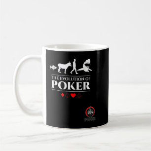 The Evolution of Poker Fish Donkey Man Card Shark Coffee Mug