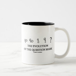 The Evolution Of The Question Mark (?) Two-Tone Coffee Mug