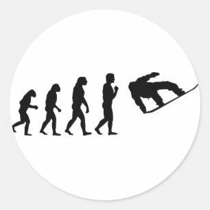 The Evolution Snowboarding Classic Round Sticker