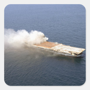 The ex-Oriskany, a decommissioned aircraft carr Square Sticker