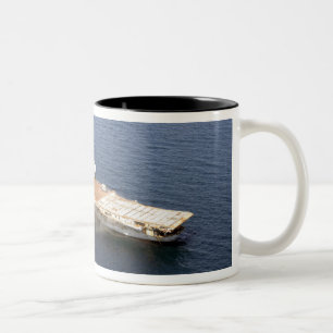 The ex-Oriskany, a decommissioned aircraft carr Two-Tone Coffee Mug