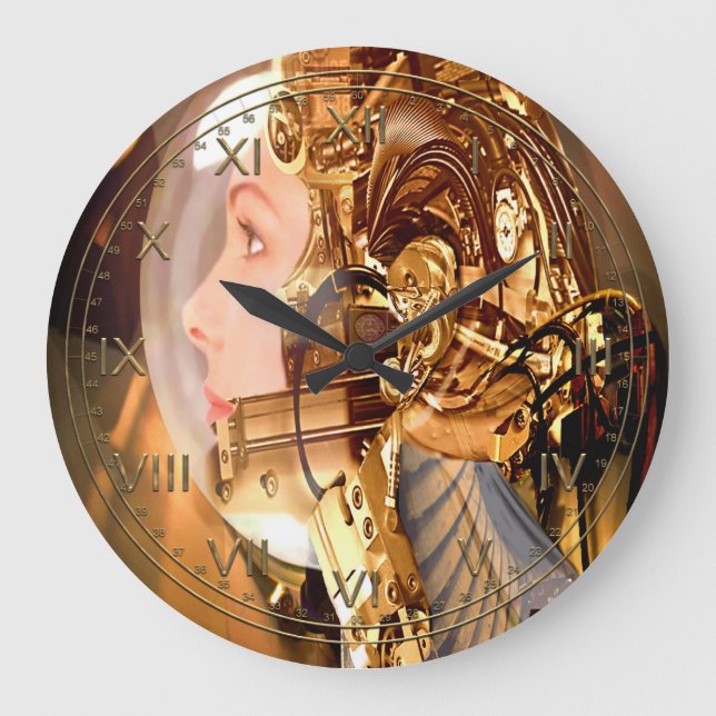 The Exam Cyborg Babe Large Clock (Front)