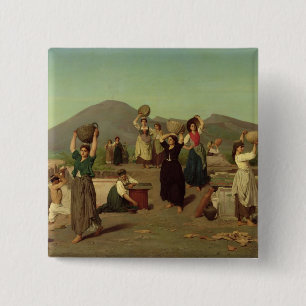 The Excavations at Pompeii, 1865 15 Cm Square Badge