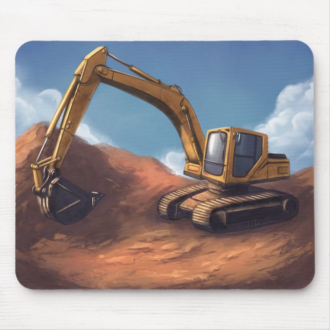 The excavator at daily work mouse mat (Front)