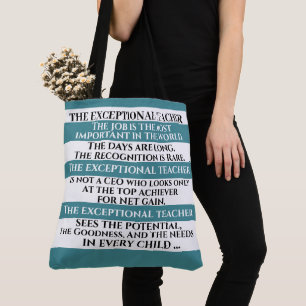 THE EXCEPTIONAL TEACHER - SEE BACK!-Gift Version Tote Bag
