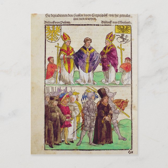 The execution of Jan Hus Postcard (Front)