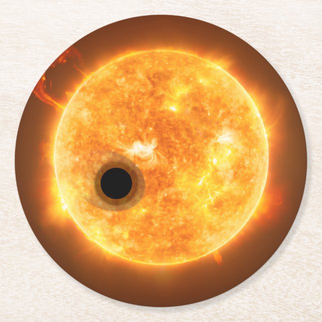 The Exoplanet Wasp-107b Is A Gas Giant Round Paper Coaster (Front)