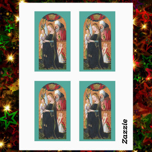 The Expectant Madonna with Saint Joseph 4-UP Rectangular Sticker