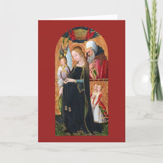 The Expectant Madonna with St. Joseph (Plain) Holiday Card (Front)