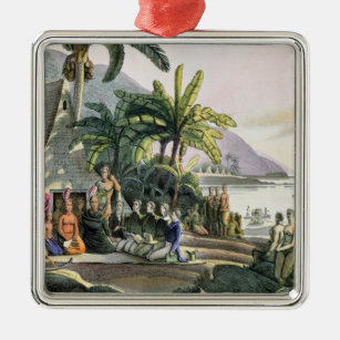 The Expedition Party and King Kamehameha I Metal Tree Decoration