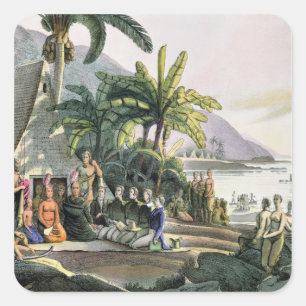 The Expedition Party and King Kamehameha I Square Sticker