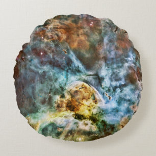 The Exploding Nebula and Planets Round Cushion