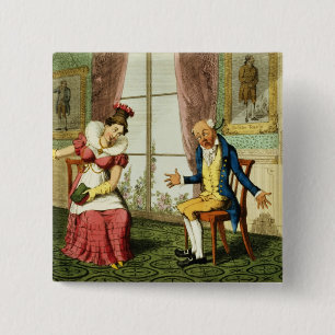 The Expostulation, pub. by G. Humphrey, 1821 (colo 15 Cm Square Badge