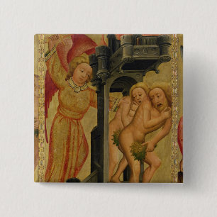 The Expulsion from the Garden of Paradise 15 Cm Square Badge