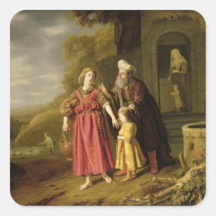 The Expulsion of Hagar and Ishmael, c.1644 Square Sticker