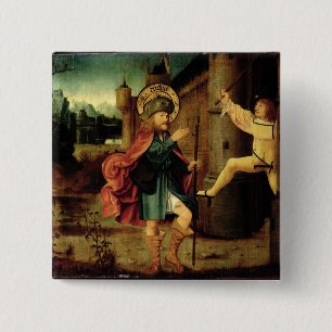 The Expulsion of Saint Roch from Rome 15 Cm Square Badge