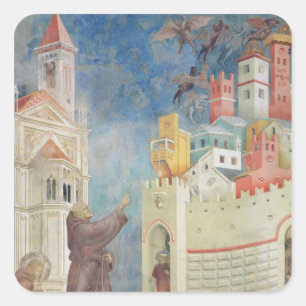 The Expulsion of the Devils from Arezzo, 1297-99 Square Sticker