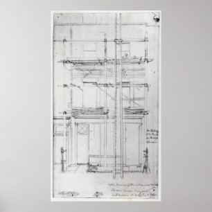 The exterior of Issac's House being painted Poster