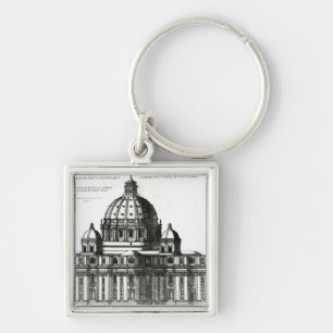 The Exterior of St. Peter's Basilica in Rome Key Ring
