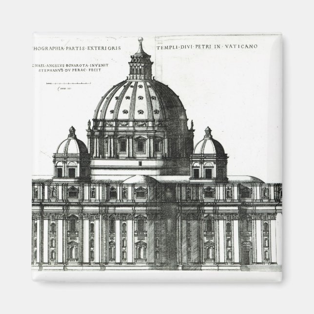 The Exterior of St. Peter's Basilica in Rome Magnet (Front)