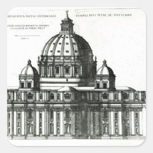 The Exterior of St. Peter's Basilica in Rome Square Sticker