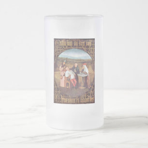 The Extraction of the Stone of Madness Frosted Glass Beer Mug