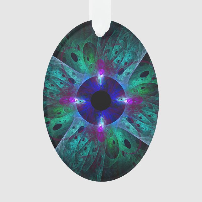 The Eye Abstract Art Acrylic Oval Ornament (Front)