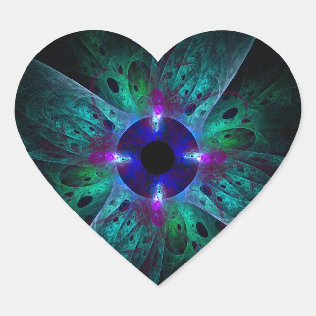 The Eye Abstract Art Heart Sticker (Front)