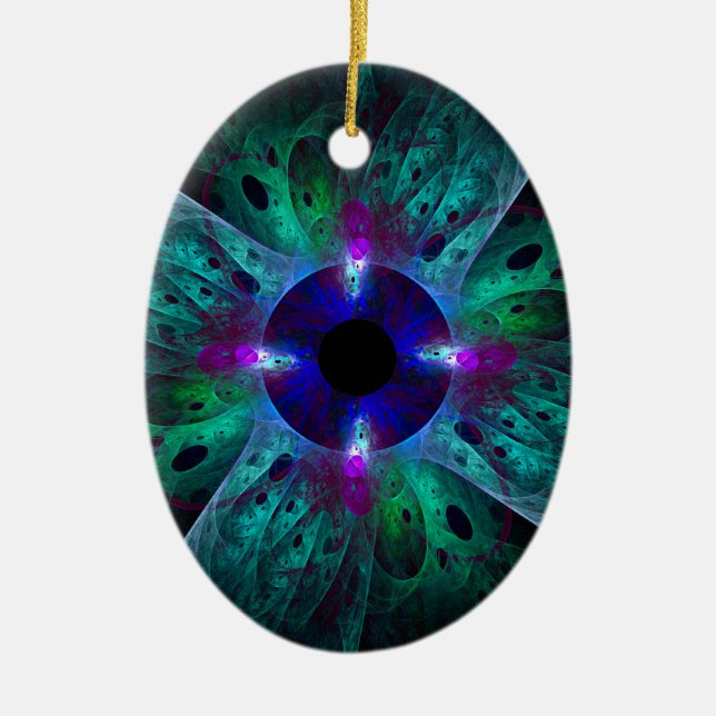 The Eye Abstract Art Oval Ornament (Front)