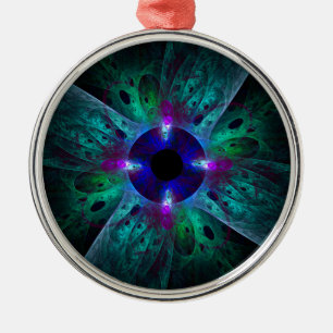 The Eye Abstract Art Round Metal Tree Decoration