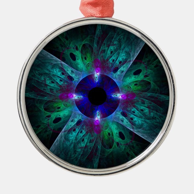 The Eye Abstract Art Round Metal Tree Decoration (Front)