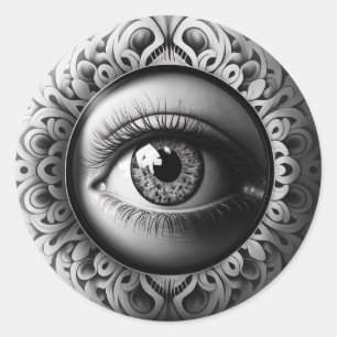 The Eye Fornasetti style Classic Round Sticker