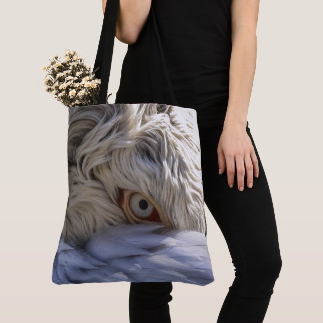 The Eye of a Pelican Tote Bag (Close Up)
