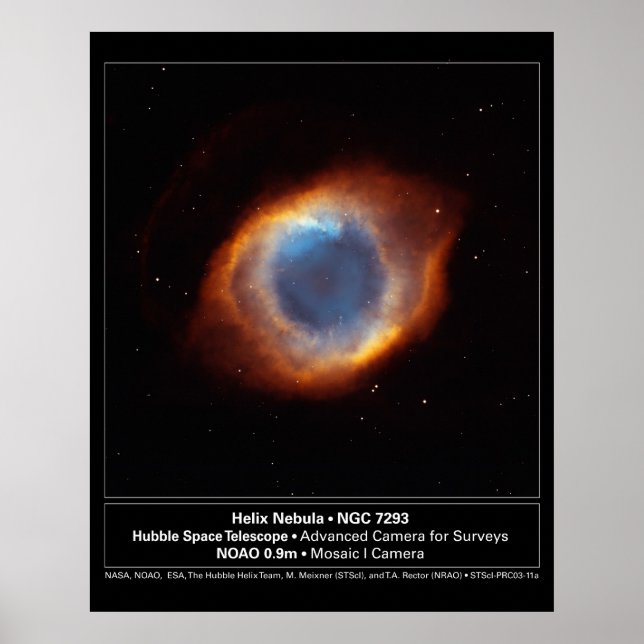"The Eye of God" Helix Nebula Hubble Telescope Poster (Front)