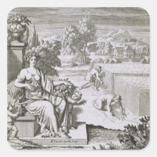 The Eye of God Watches the Harvest, illustration f Square Sticker