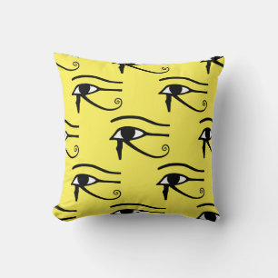 The Eye of Horus Pattern Yellow Background Cushion