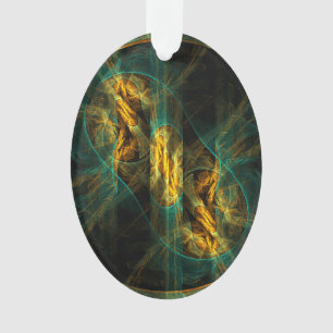 The Eye of the Jungle Abstract Art Acrylic Oval Ornament