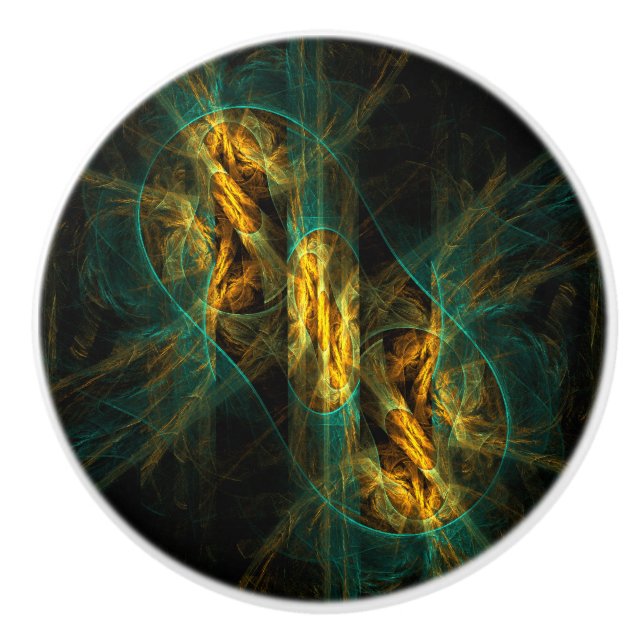 The Eye of the Jungle Abstract Art Ceramic Knob (Front)