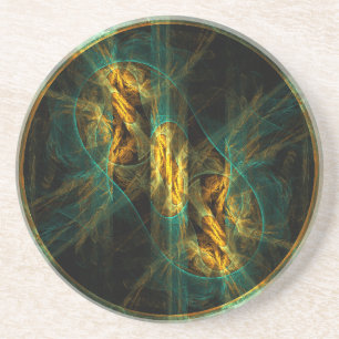 The Eye of the Jungle Abstract Art Coaster