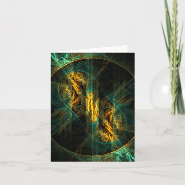 The Eye of the Jungle Abstract Art Note Card (Front)