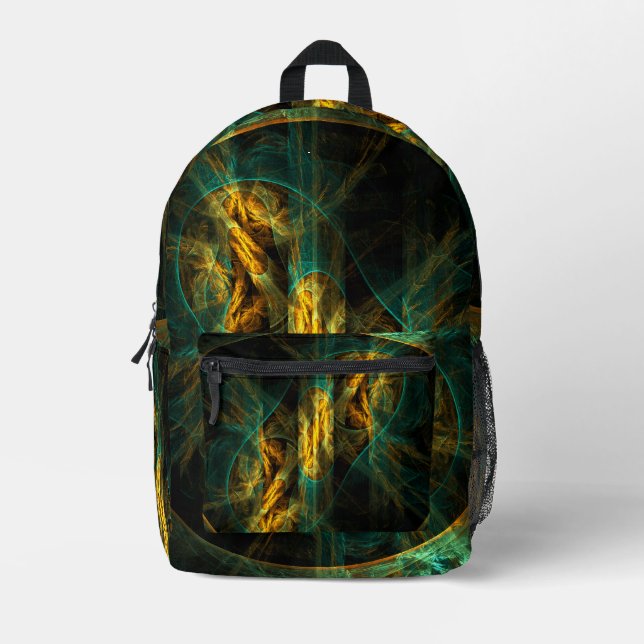 The Eye of the Jungle Abstract Art Printed Backpack (Front)