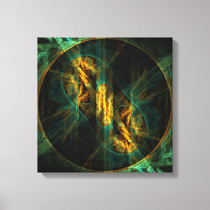 The Eye of the Jungle Abstract Art Quad Canvas Print